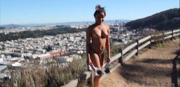  Nude in San Francisco  18-year-old black girl masturbates in park